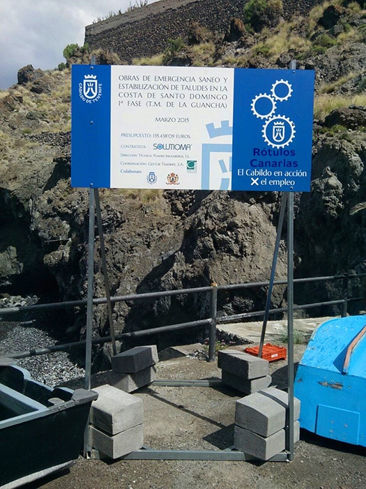 valla de obra Rotulos Canarias Cabildo Tenerife